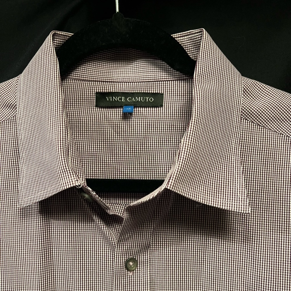 Vince Camuto Violet Check Shirt - Large XL